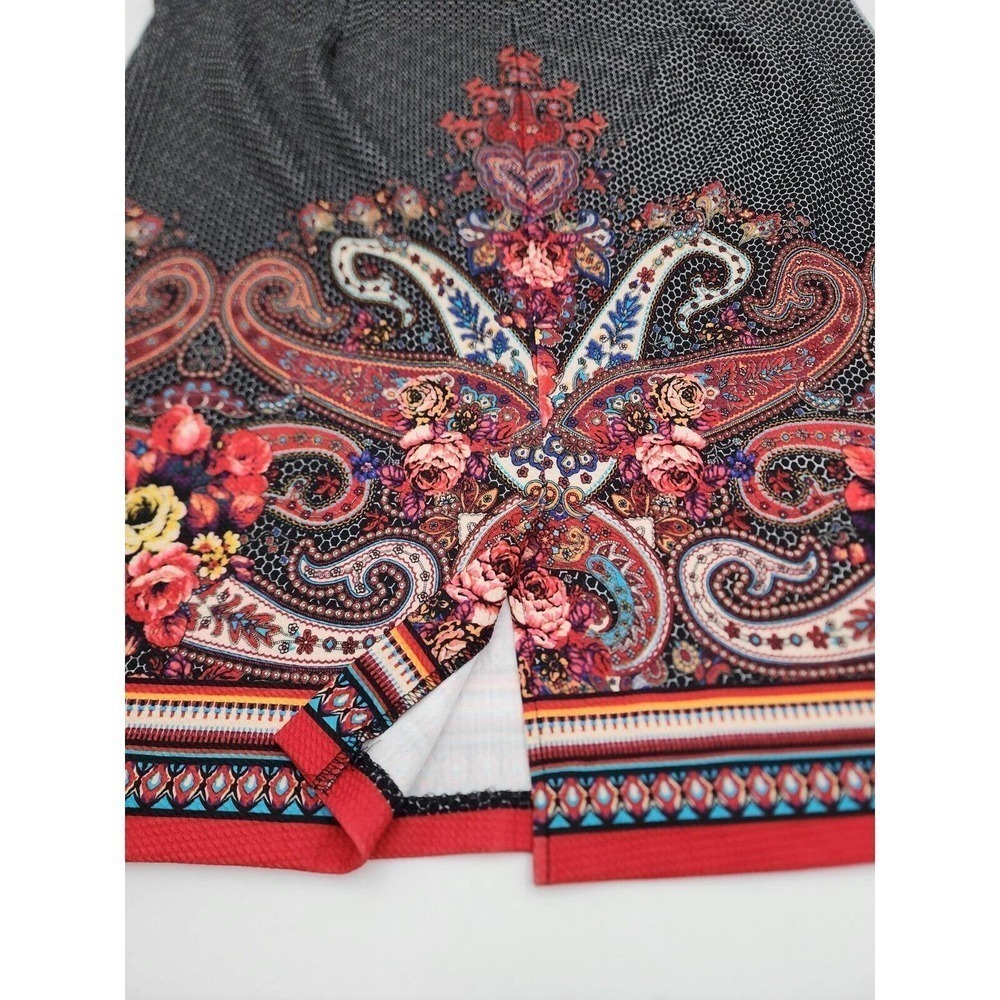 ECI New York Women's Stretchy Midi Skirt Geometric Floral 3X Summer - Picture 4 of 9